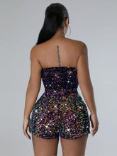 1pc Strapless Glitter Jumpsuit